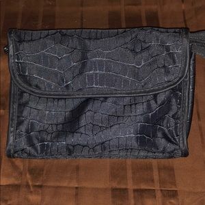 NWOT black fabric Basics Cosmetic Bag